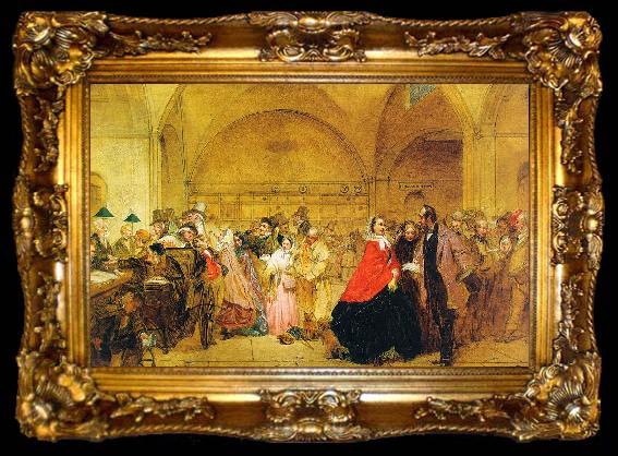 framed  George Elgar Hicks Dividend Day at the Bank of England, ta009-2